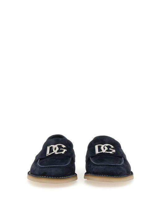 Dolce & Gabbana Blue Suede Loafer for men