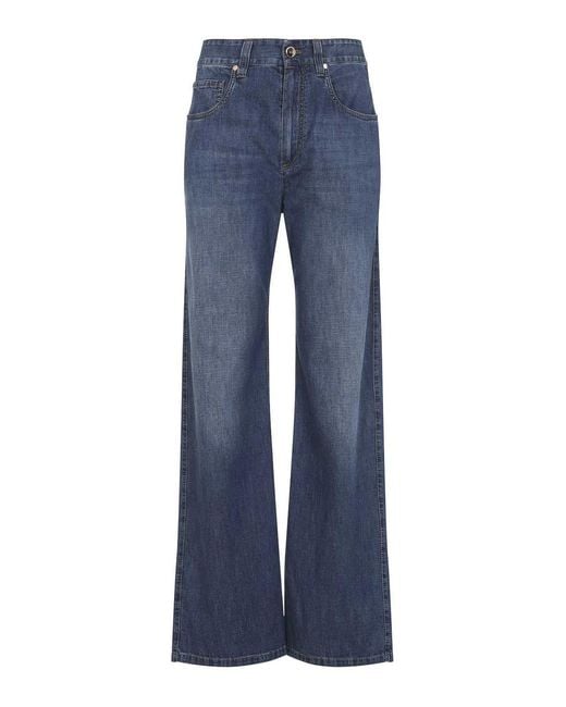 Brunello Cucinelli Blue Wide Leg Jeans