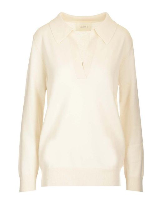 Lisa Yang White Josefine Cream Sweater
