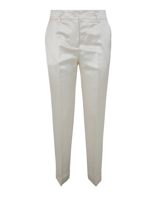 P.A.R.O.S.H. Gray Satin Viscose And Linen Trousers
