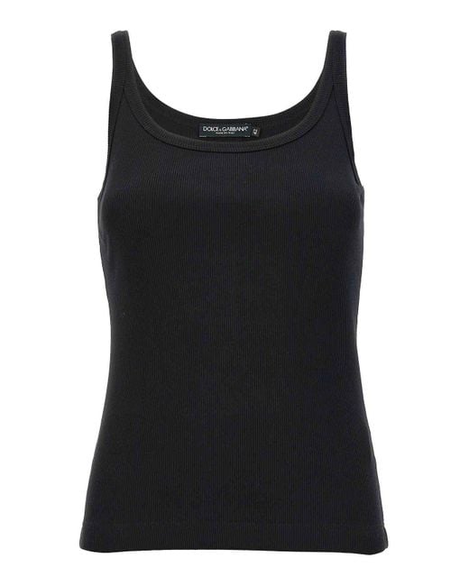 Dolce & Gabbana Black Sleeveless Tops
