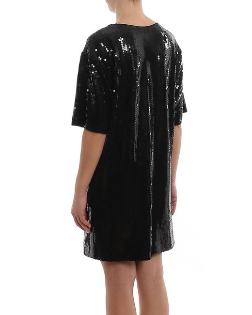 Moschino Black Trick Or Chic Sequin Short Dress