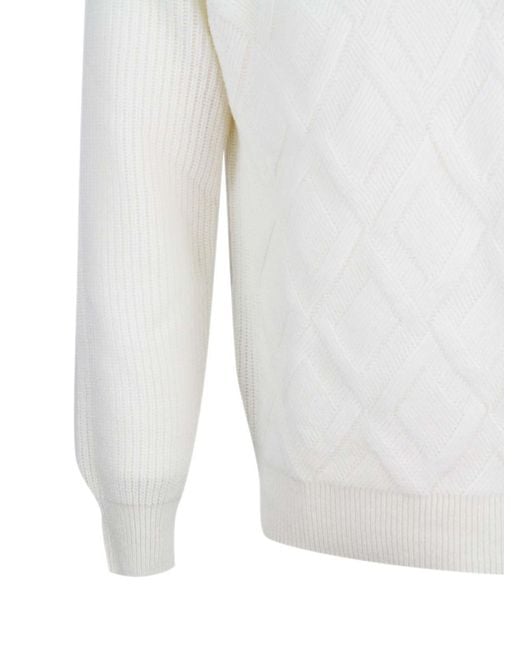 Barba Napoli White Sweater for men