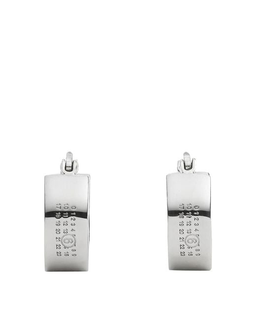 MM6 by Maison Margiela White Numeric Earrings