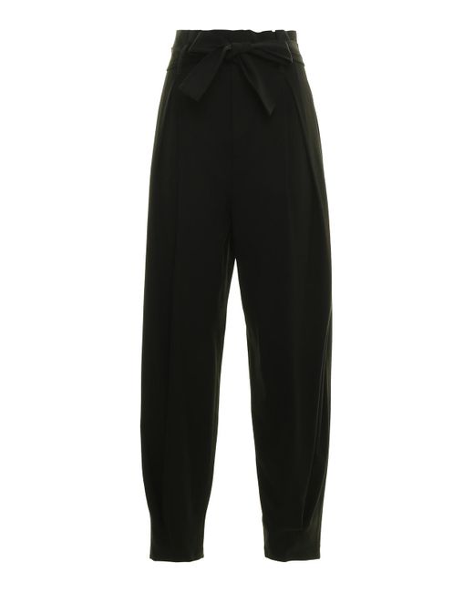 RED Valentino Black Viscose And Wool Blend Gabardine Trousers