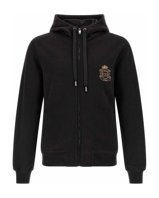 Dolce & Gabbana Black Coat Of Arms Hoodie for men