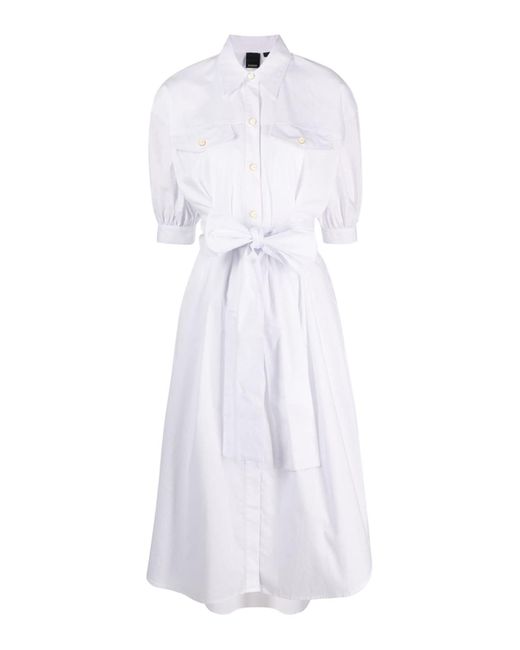 Pinko White Abbigliato Shirt Dress