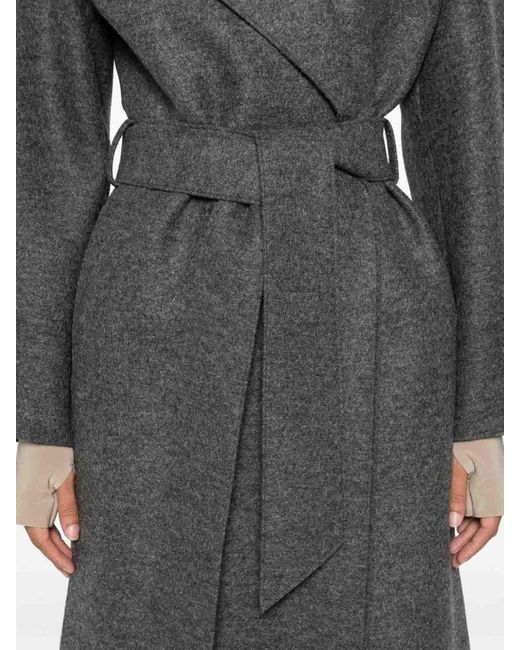 Harris Wharf London Gray Virgin Wool Coat With Belt