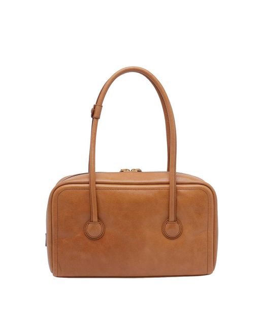 MARGE SHERWOOD Brown Small Boston Shoulder Bag