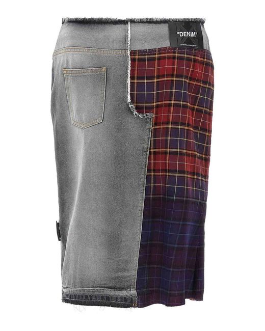 Off-White c/o Virgil Abloh Gray Patchwork Skirt