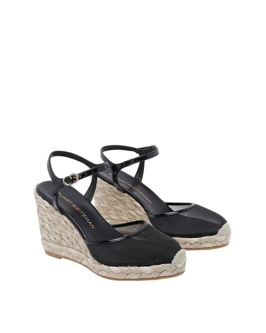 Stuart Weitzman Metallic Bareitall Wedge Espadrilles