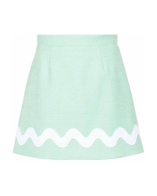Patou Green Skirt With Striped Details