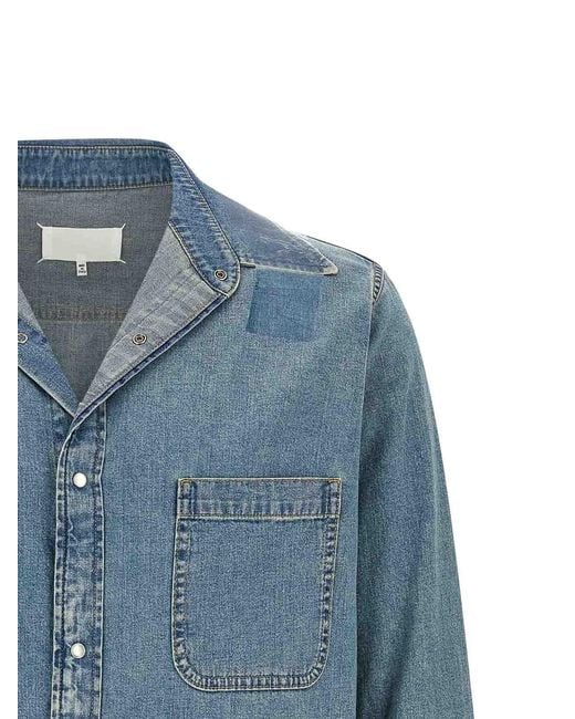 Maison Margiela Blue Taped Shirt for men