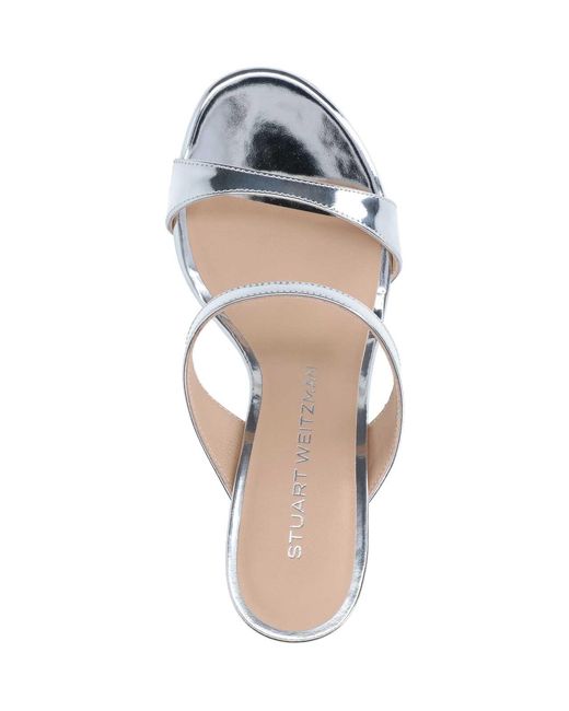 Stuart Weitzman White Nudist Slide 85 Sandals