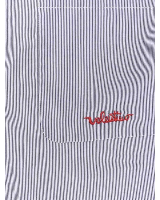 Valentino Blue Striped Cotton Shirt for men