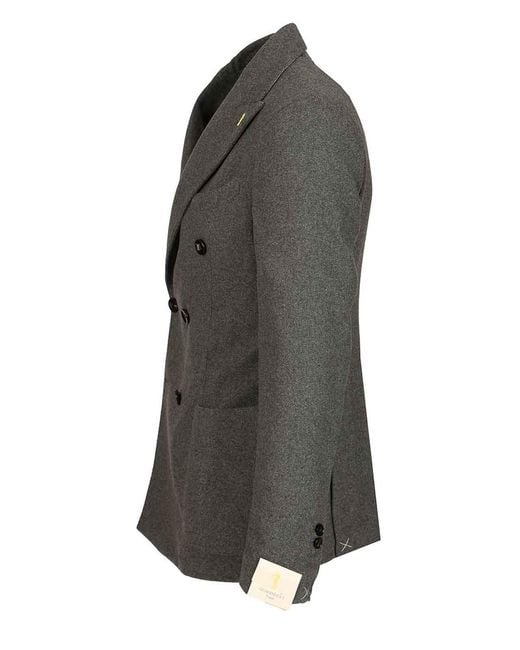 Guarinucci Gray Unlined Double-Breasted Blazer for men