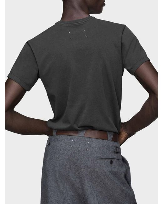 T-Shirt Con Toppa Con Logo di Maison Margiela in Black da Uomo