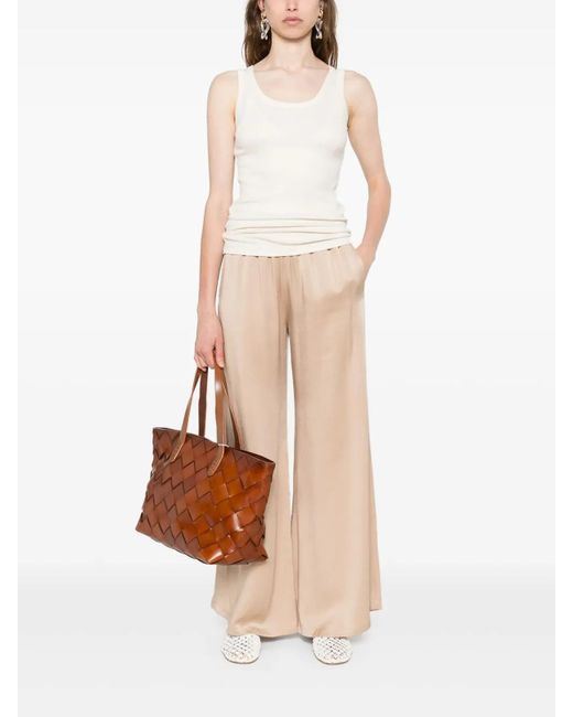 Fabiana Filippi Natural Amelia Envers Satin Trousers