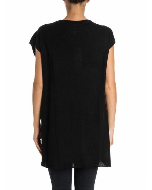 Fuzzi Black Wool Top