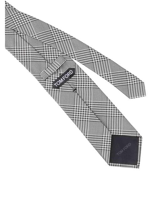 Tom Ford White Printed Silk Tie for men