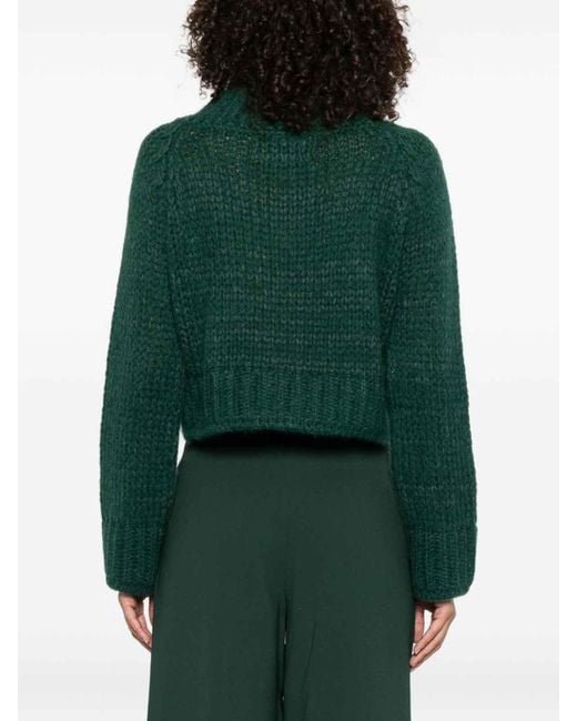 Ermanno Scervino Green V-Neck Sweater