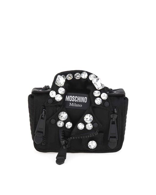 Moschino Black Carlyne Biker Bag