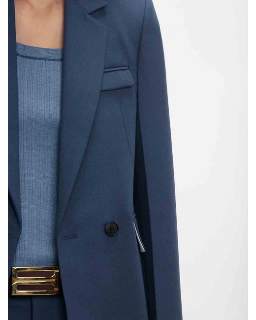 Victoria Beckham Blue Double Breasted Jacket