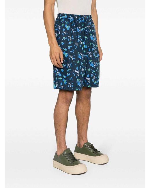 Marni Blue Printed Shorts for men