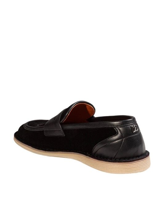 Dolce & Gabbana Black Dolce And Gabbana Calfskin Slipper for men