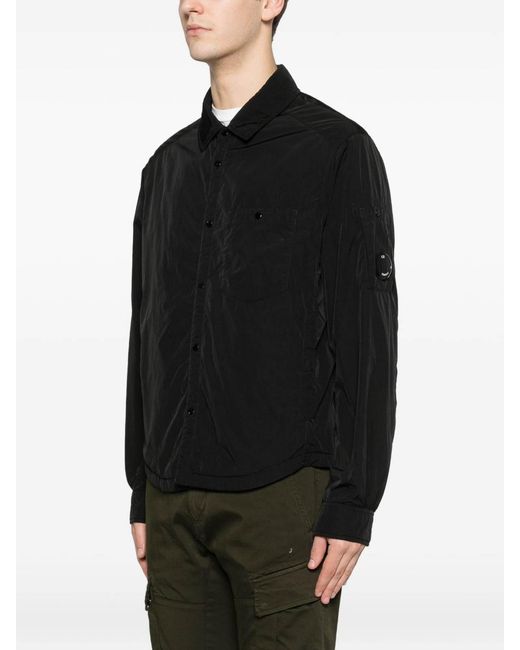 C P Company Black Chrome-R Nylon Overshirt for men