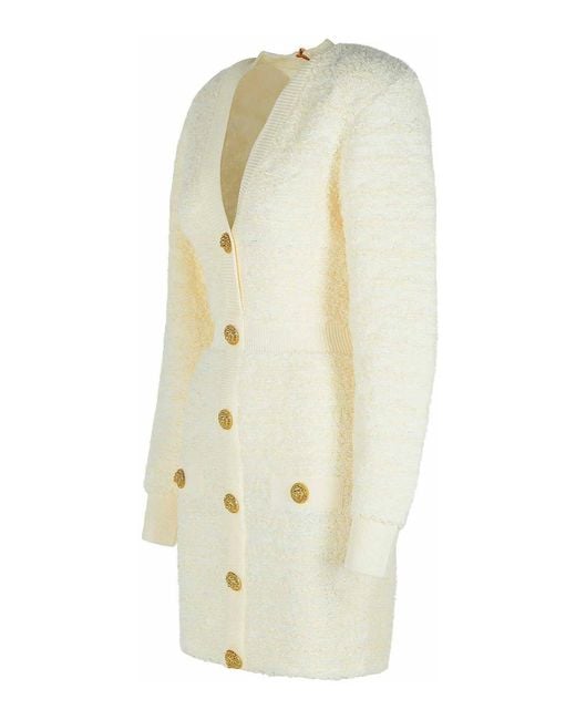 Balmain White Wool Blend Dress