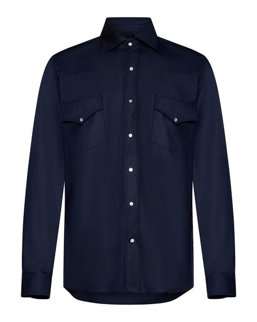 Franzese Collection Blue Western Shirt for men