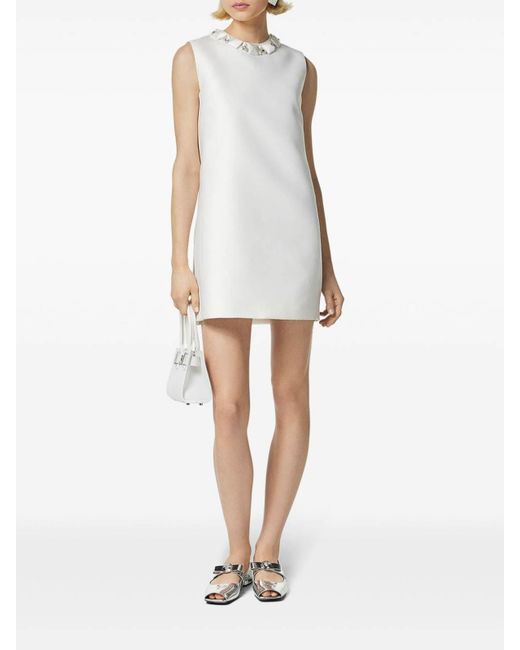 Versace White Beaded Detail Dress