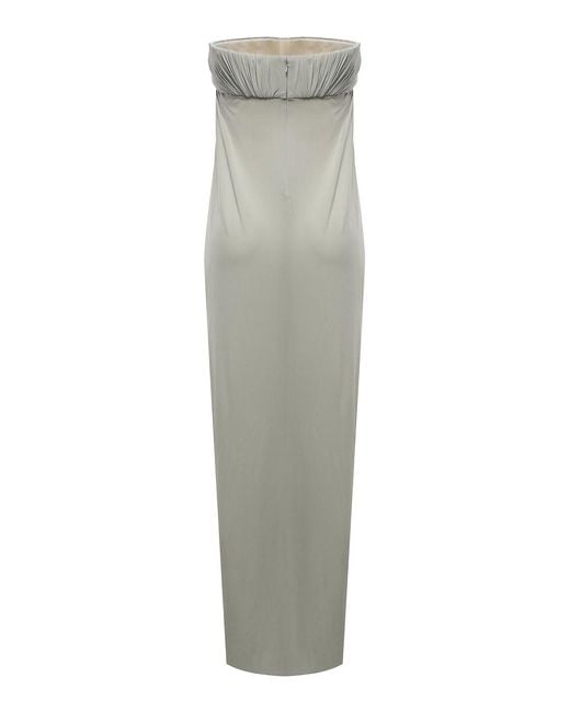 Alberta Ferretti White Long Draped Dress