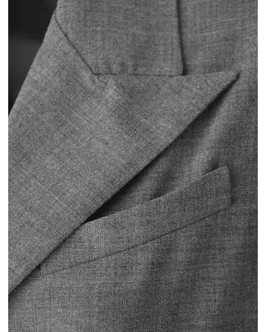 Vivetta Gray Light Wool Blazer With Slices