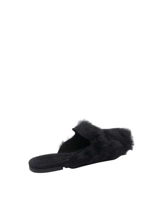 Dolce & Gabbana Black Shearling Slippers