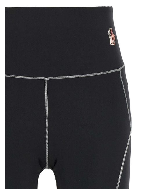 Moncler Black Logo Patch Leggings