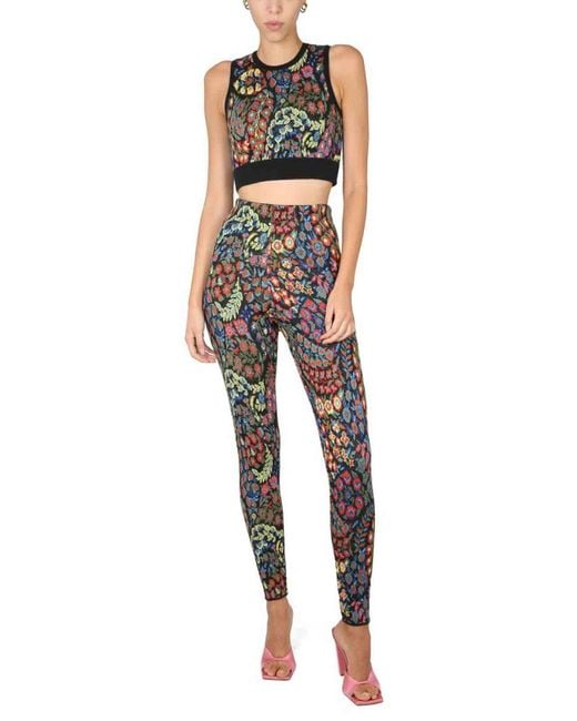 Etro Black Jacquard Wool Blend Top And Leggings