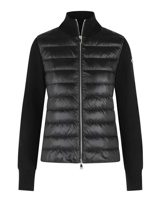 Moncler Black Tricot' Virgin Wool Cardigan