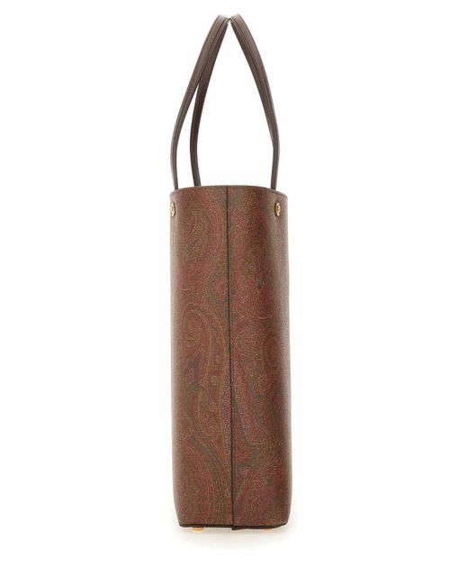 Etro Brown Paisley Shopping Bag for men