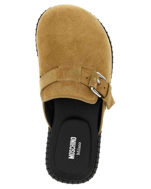 Moschino Natural Suede Sabots