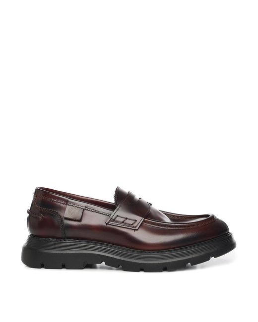 Giuliano Galiano Brown Full Moccasins for men