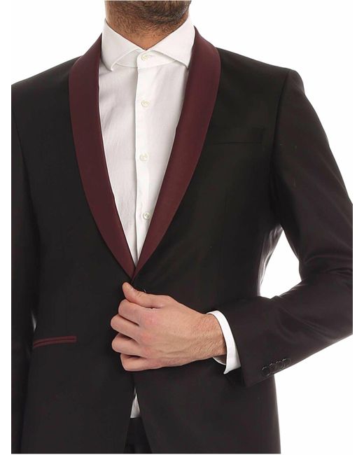 Karl Lagerfeld Black Suit With Details for men