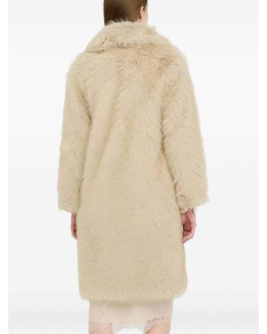 Liu Jo Natural Coat Featuring A Faux-Fur Effect
