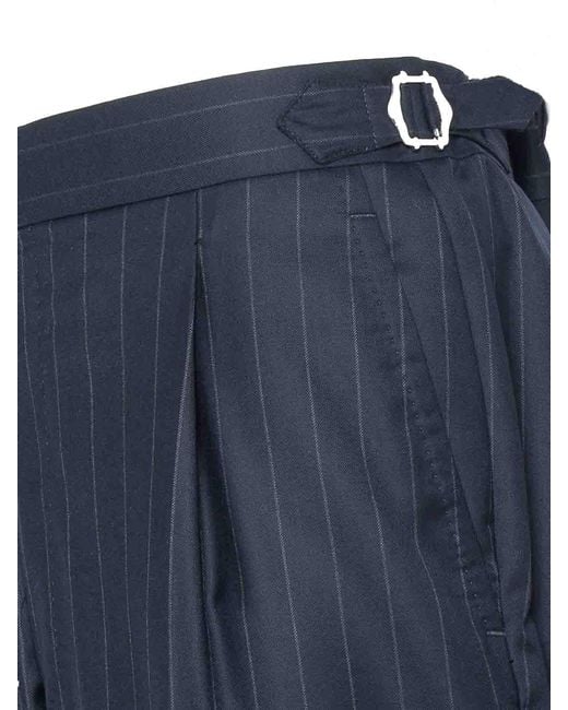Franzese Collection Blue Double-Breasted Berlusconi-Style Suit for men