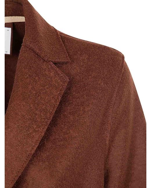 Harris Wharf London Brown Overcoat Pressed Wool