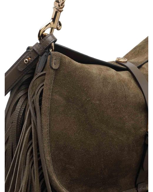 Etro Green Medium Suede Pony Shoulder Bag