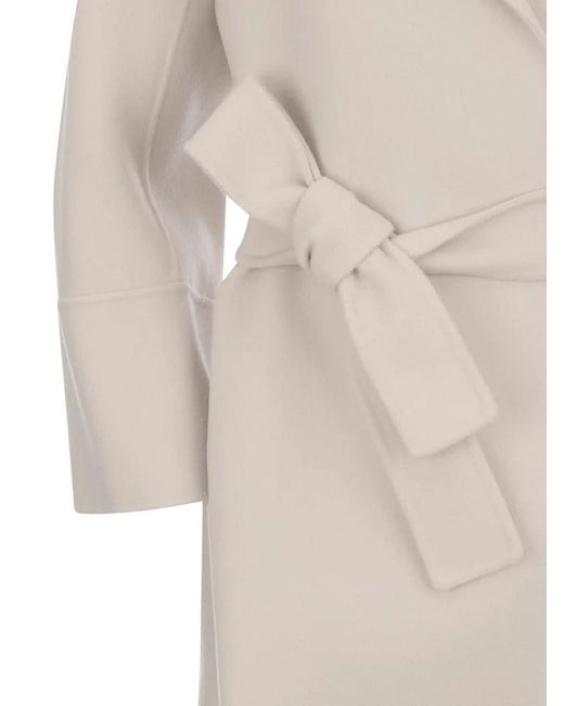 Max Mara White Arona Coat Pale Sand