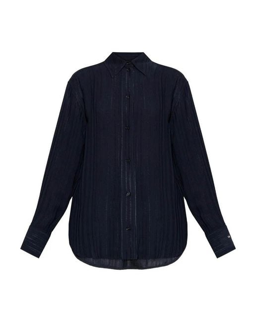 Victoria Beckham Blue Buttoned Shirt