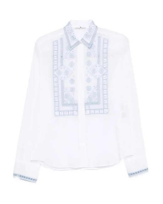 Ermanno Scervino White Embroidered Shirt